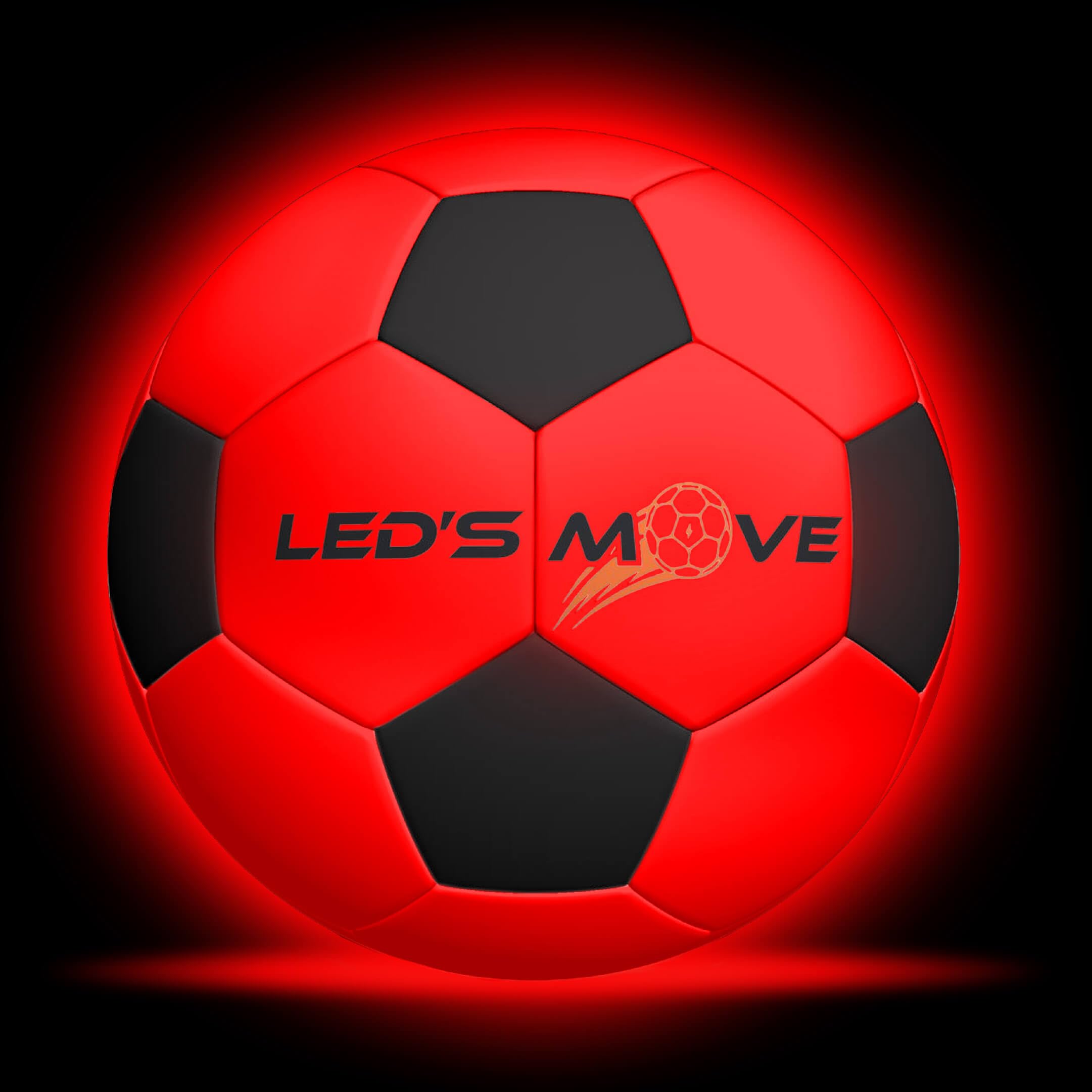 LED'S MOVE LS2 Leuchtfußball | Leuchtball mit Licht Größe 5 - Geeignet für Champions League Fußball Football Fans Liebhaber Geburtstagsgeschenk Fussball Football | LED-Fußball | LED Soccer Ball