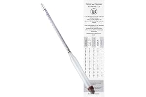 Fermtech Name Hydrometer Alcohol 0-200 Proof and Tralle Hydrometer, Alcohol Proof Tester for Liquor, Distilling Moonshine - A