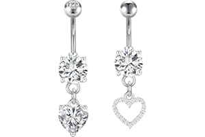 QWALIT Belly Button Ring Belly Button Piercing Belly Ring Surgical Steel Belly Button Rings Piercing Nombril Dangly Belly But