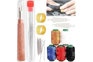 Big Eye Steel Sewing Needles Kit, 36 PCS Big Eye, 25 Steel Needles, 1 Seam Sewing Thread Ripper, 2Threaders, 5 Threads, 2 Thi