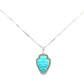 PERIFANI Turquoise Jewelry Arrowhead Necklace: Sterling Silver Jewelry - Native American Jewelry Gifts