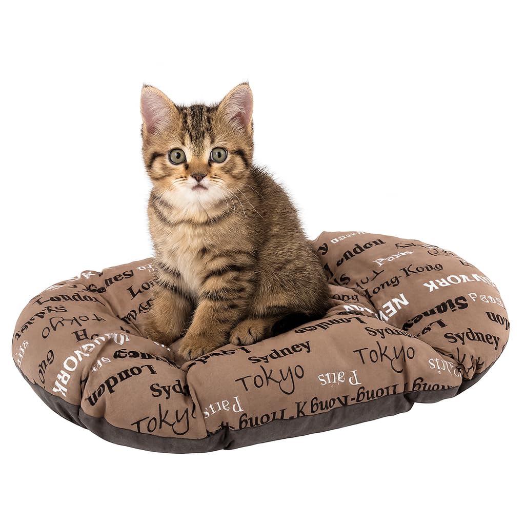 Ferplast Cat Bed, Dog Bed Washable Pet Mat Cushion in Cotton with Soft Padding, 43 x 30 cm. Brown