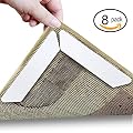 Rug Gripper, Home Non Slip Sticker Carpet Pad With Anti Curling, Multi Purpose Reusuable Nano Gel Pads for Office Kitchen Bathroom, 8Pcs