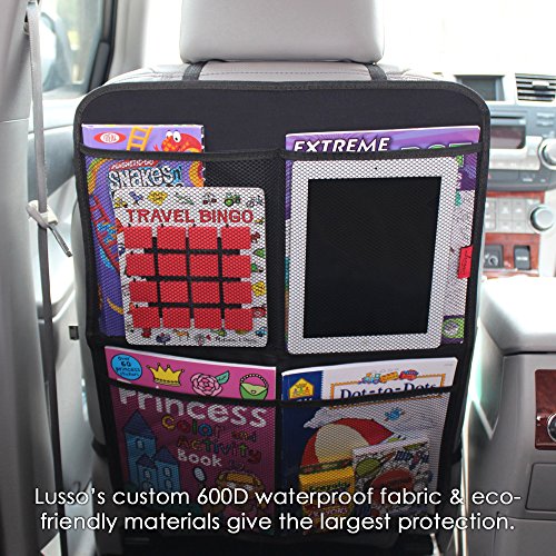 image for Lusso Gear Kick Mat Car Seat Back Protectors with Odor Free, Premium W
