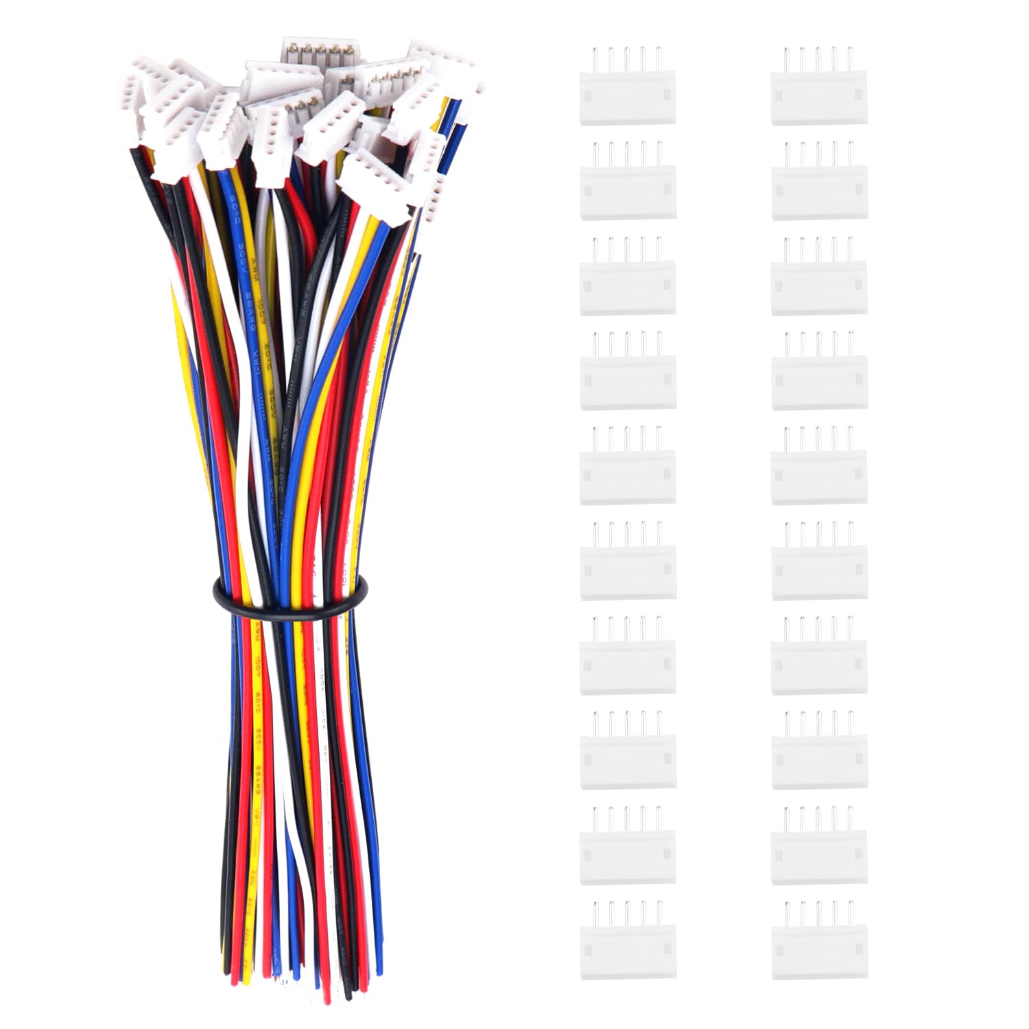 Lyeteung 20 Sets Mini Micro JST 1.5 ZH 5 Pin Connector Plug Male with 150mm 26AWG Cable & Female Connector