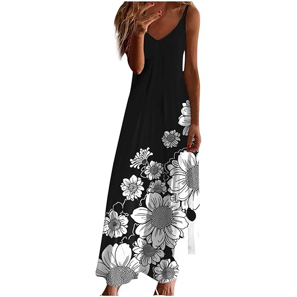 Vestidos Para Mujer, Sexy, Cuello En V, Tirantes Delgados, Vestidos Largos Plisados, Estampado Botánico Tropical, Camisa De Playa, Vestido De Verano, Fresco, Transpirable, Informal, Para Vacaciones