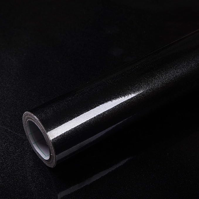 15.8"x 118"Black Contact Paper Self Adhesive Film Vinyl Contact Paper