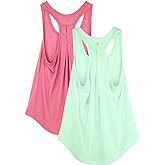 icyzone Workout Tank Tops for Women - Athletic Yoga Tops, Racerback Running Tank Top, Gym Exercise Shirts (Pack of 2)