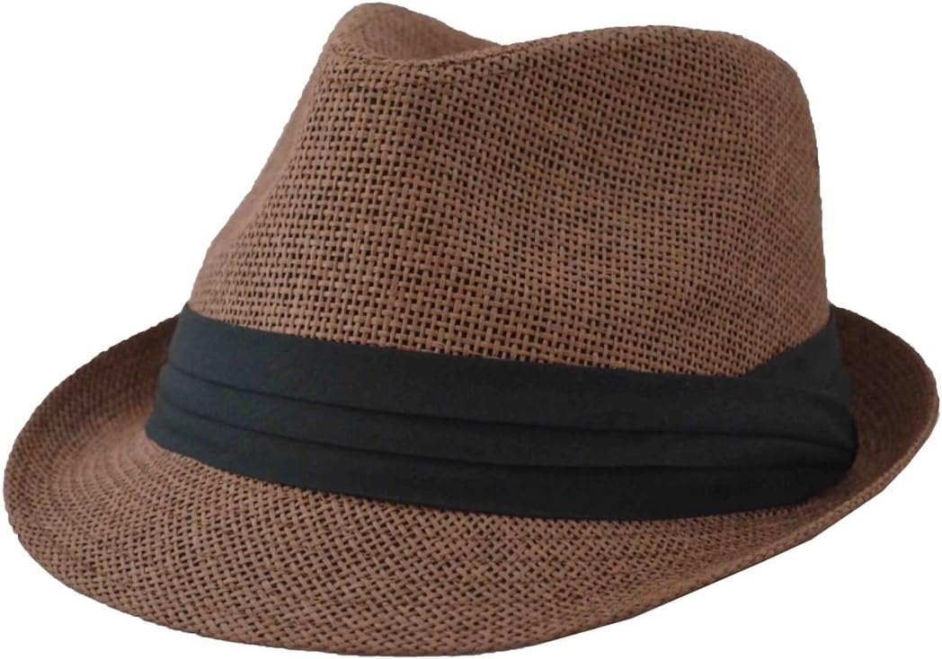 Hatter Straw Fedora 62cm 2XL Brown