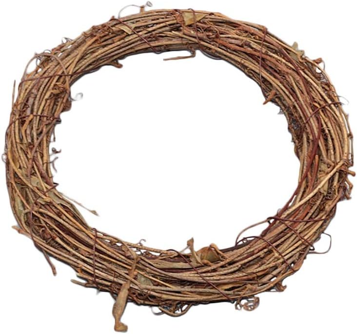 Chakil round Shaped Rattan Wreath Christmas DIY Rattan Wreath Crafts for Door Wall Garden Wedding Christmas Decoration