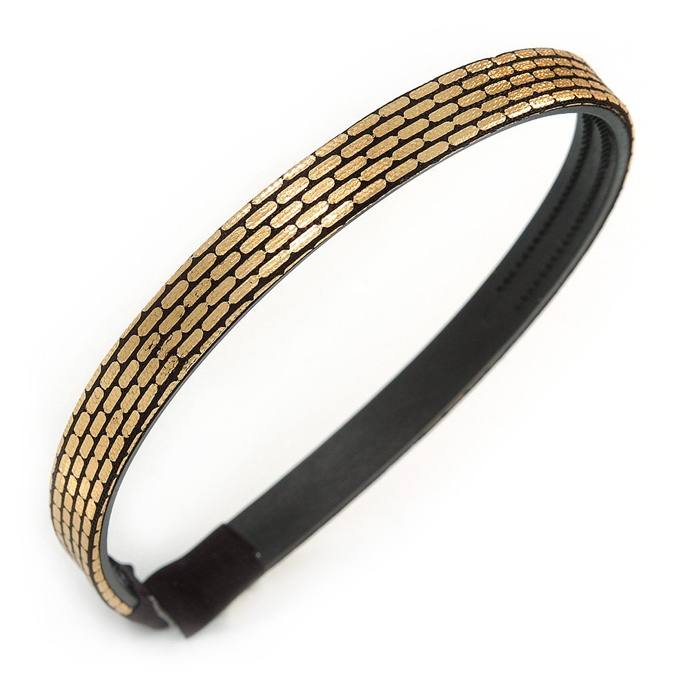 Gold/Black Glitter Fabric Flex HeadBand