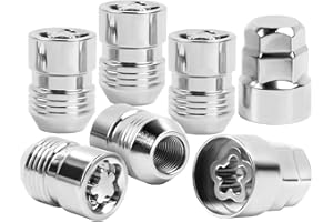 SKCOAUTO Locking Lug Nuts，1/2"-20 Wheel Locks，5 Locks and 2 Key Wheel Locks Lug Nuts for Grand Cherokee, Liberty, Wrangler, Nitro, Explorer，Cone Seat
