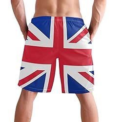 visesunny British Flag Pattern Men's Beach Shorts