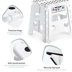 Delxo 13" Folding Step Stool for Kids and