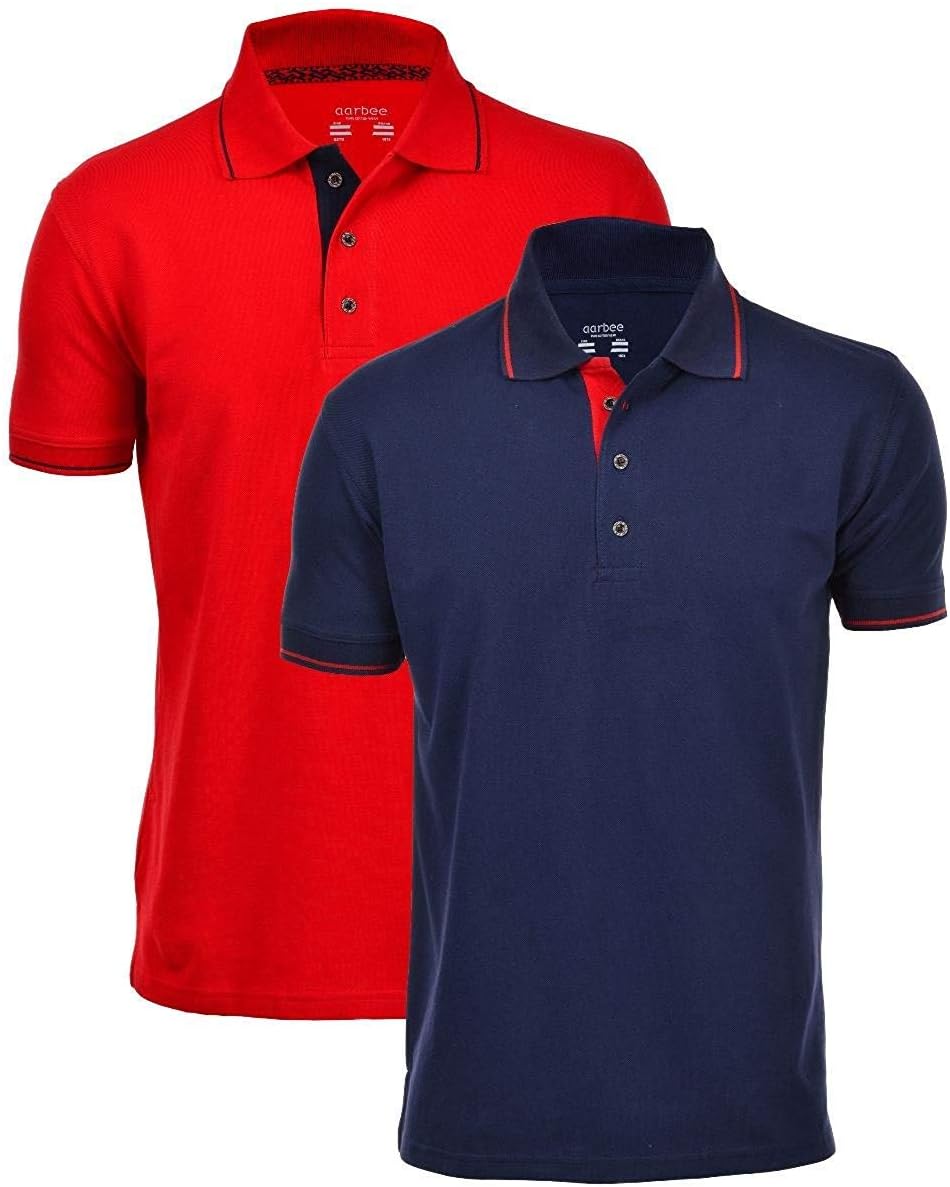 aarbee Men's Regular Fit Polos (Pack of 2)