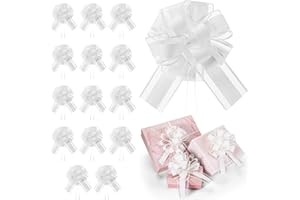 Gift Bows Large 6 inches 15 Pcs Gift Pull Bows for Presents, Gift Wrap Ribbon Pull Bows for Gift Wrapping, Wedding Baskets, P