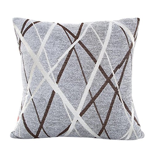 Hot Sale Pillowcase,WM & MW Geometry Plush Throw Pillow Cover Cushion Cover for Sofa Bed Home Decor (Gray) - Thumbnail 4