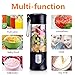 Portable blender, Mini Fruit Juicer Cup, Personal Small Electric Juice Mixer Machine with USB Rechargeable 4000mAh Battery Powered 420ML Travel Bottle (Black)