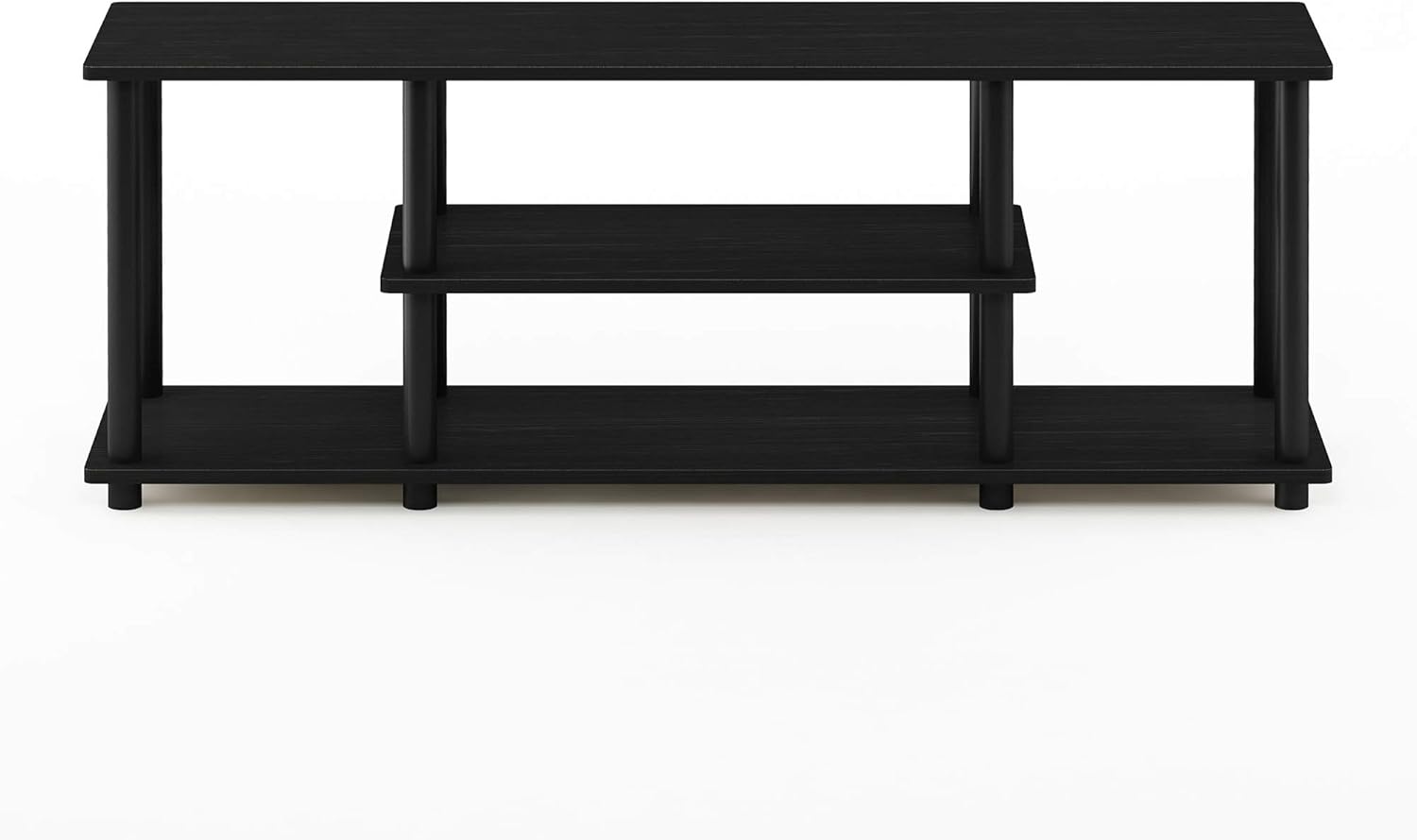 Furinno Turn-N-Tube 3-Tier Entertainment TV Stands, Round, Walnut/Black: Furniture & Decor