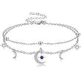 Palpitate Sun Moon Stars Bracelet Women Dainty Moon Bracelet 925 Sterling Silver Inspirational Jewelry Christmas Gifts for Women Wife Her Friends Adjustable