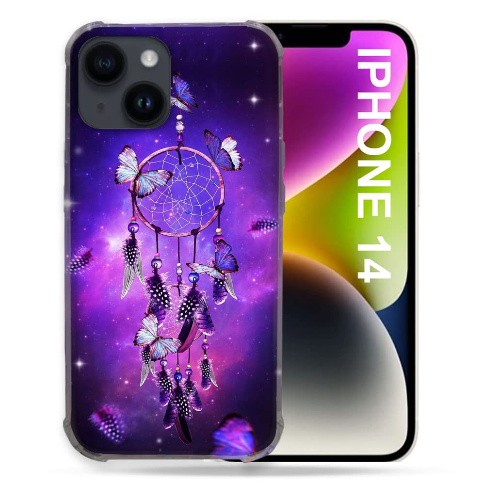 Case for iPhone 14 (6.1) Zen Dream Catcher Butterfly