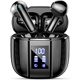Wireless Earbuds BT5.4 Earbuds 48H LED Display IP7 ComfortFit Sports Black | Comfort fit, built-in mic, for sports &amp; walking, compatible with Android &amp; iOS