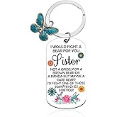 Vadaka Sister Birthday Keychain from Brother Funny Sister Keychain Birthday Gifts for Sisters Graduation Gift Little Sisters Gift from Big Brothers Christmas Valentines Day Gifts Keychains