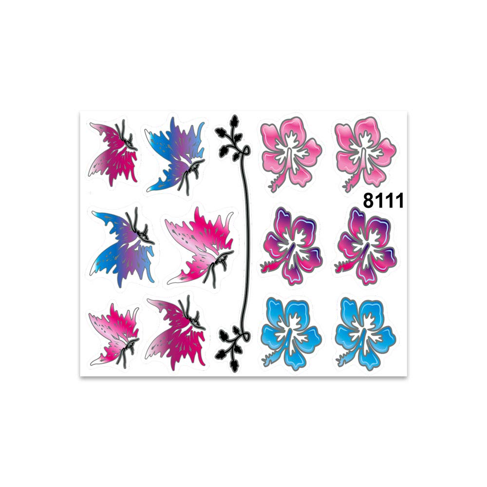 Quattroerre Stickers Flowers and Butterflies, 14 x 16 cm