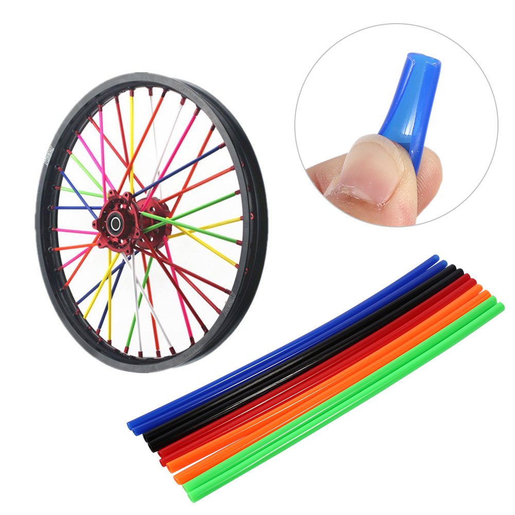 OUMURS 72-Pack Spoke Skins Wheel Covers For Dirt Bikes, ATVs, And Motorcycles – Universal Fit