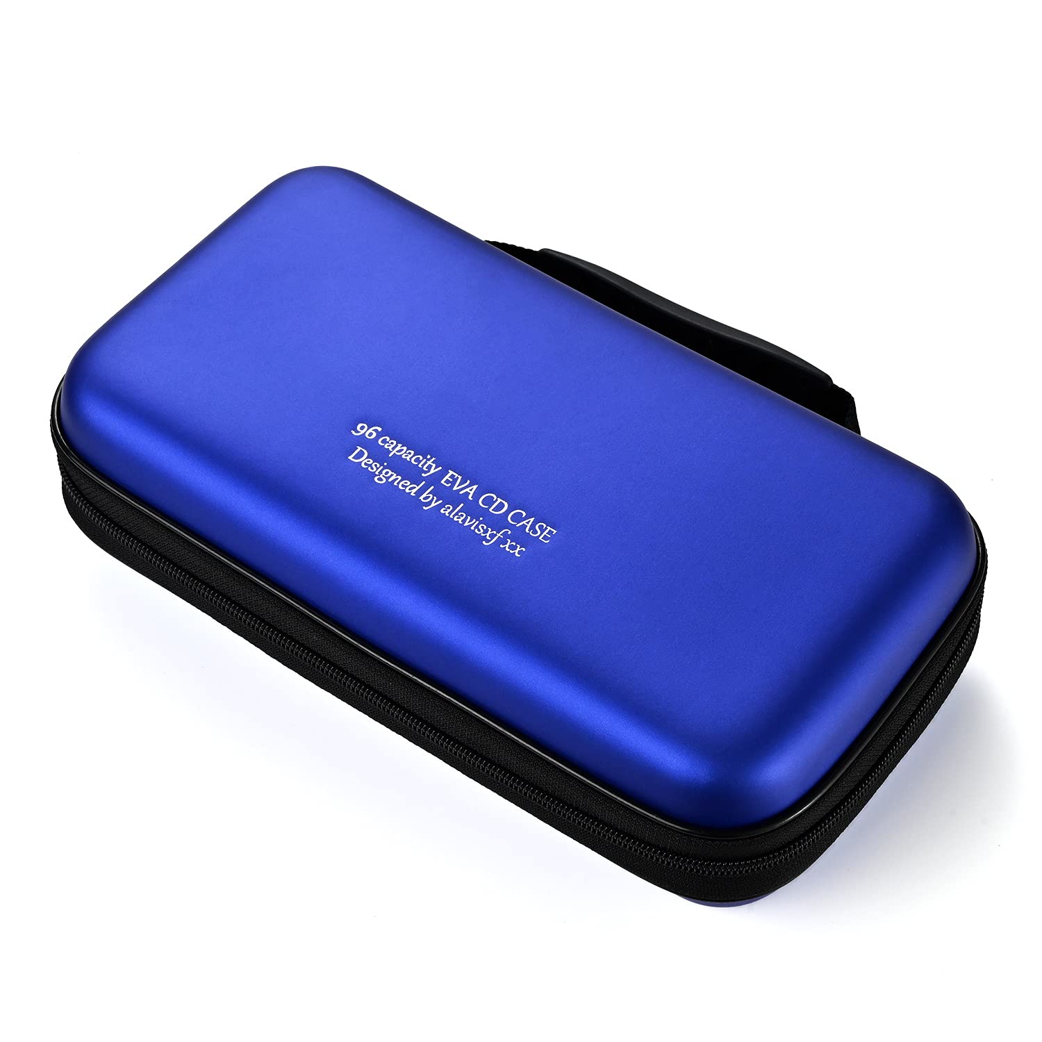 LIOVODE DVD Case, 96 Capacity EVA CD Case Holder Storage Organizer Portable Protective DVD Disc Wallet Holder for Car (96 Capacity, Blue96)