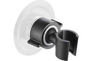 Cobbe Wall Mount Hand held Shower Head Holder - 360 Adjustable with Tension Nut - Universal Shower Hose Fits showerhead Holder (Black)