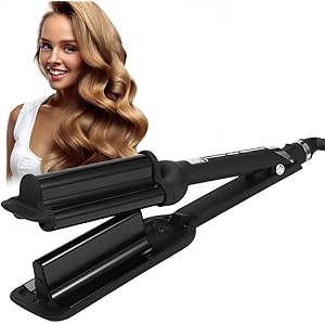 Fast Electric Heating 80℃~230℃ Beach Waves Roll Triple Barrel Hair Curler Curling