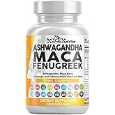 NeuVelleNutrition 17-in-1 Ashwagandha Maca Fenugreek Herbal Supplement | Adaptogenic Energy, Vitality & Balance Blend | Tribulus, Ginseng, Tongkat Ali, Ginkgo, Grape Seed, Black Pepper | 60 Capsules
