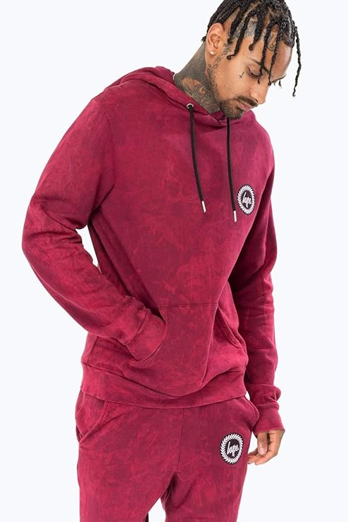 HYPE BURGUNDY ACID CREST MENS PULLOVER HOODIE: Amazon.co.uk: Clothing