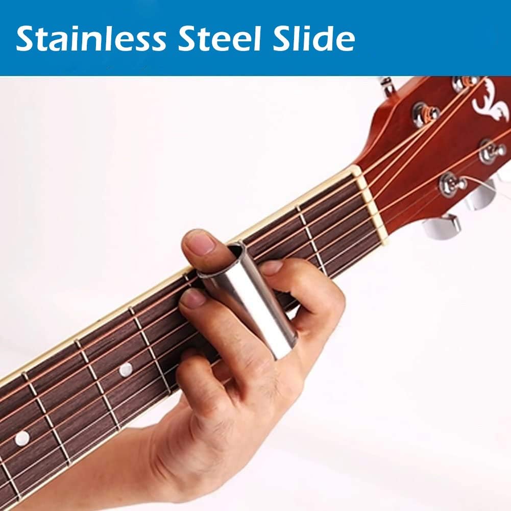 Guitar Slides,1x Glass Slide and 1x Stainless Steel Slider for Electric Guitar Acoustic Guitar and Bass 6cm - Image 4