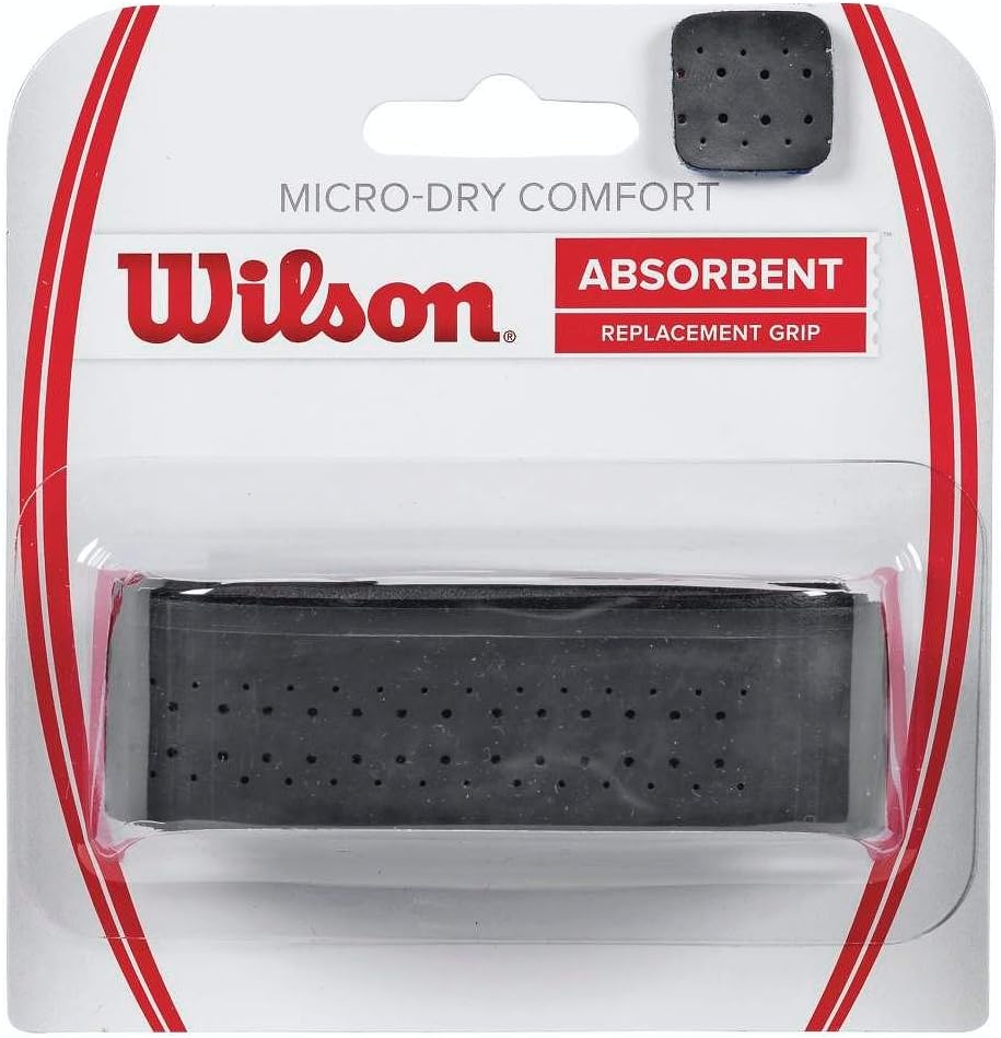 Wilson Micro-Dry Comfort Replacement Grip, Black : Tennis Racket Grips : Sports & Outdoors