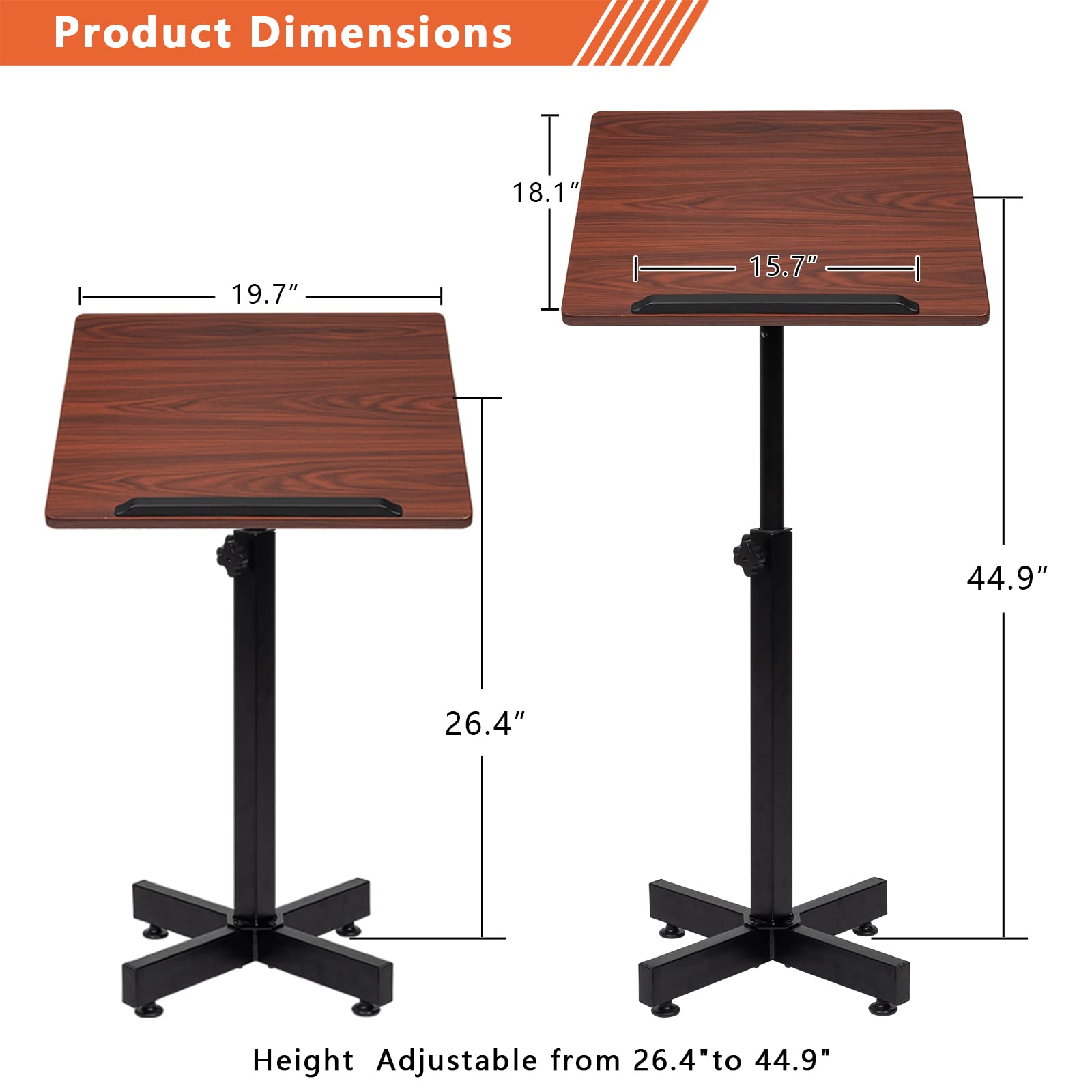 VINGLI Portable Adjustable Lectern Stand For Presentations And Teaching