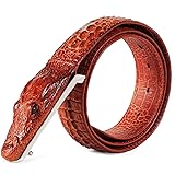 LX-SUNCX Men Belts, Alligator Belt Cowhide