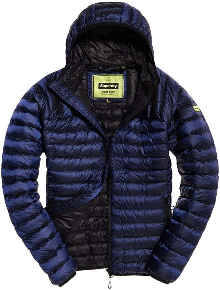 superdry core down hooded jacket black