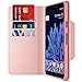 Google Pixel 2 XL Wallet Case, Maxboost [Folio Style] Premium Google Pixel 2 XL Card Cases Stand Feature [Rose Gold] Protective PU Leather Flip Cover with Card Slot + Side Pocket Magnetic