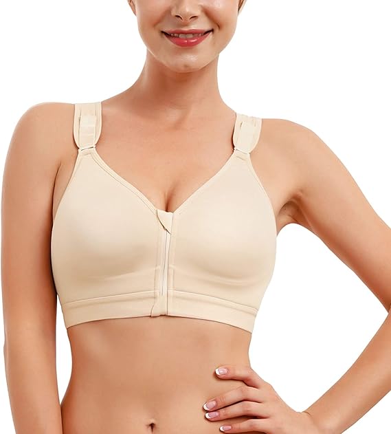 CYDREAM Women PostSurgical Bra Sports Support Racerback Bras Zip Front