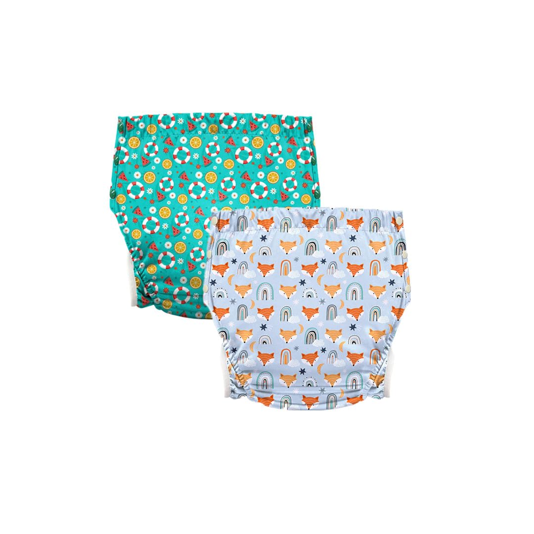 Photo 1 of LAROTSUBA Unisex Adult Incontinence Pants,Reusable Diapers for Adults,Adult Cloth Diaper Cover,Incontinence Underwear Suitable for Bedridden,Elderly and Incontinent People?2PCS? Fox + Watermelon XXL