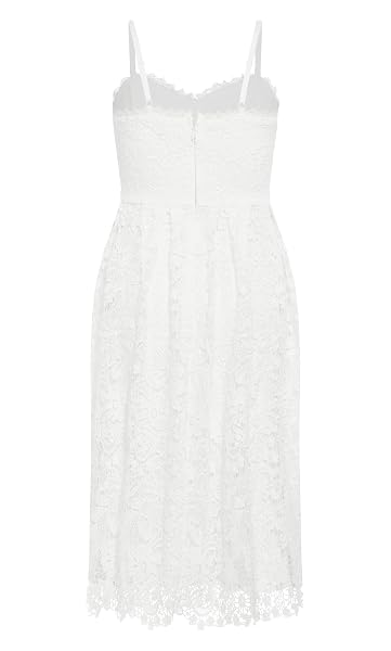 CITY CHIC WOMEN’S PLUS SIZE COCKTAIL DRESS – SCARLET BUSTIER LACE MIDI
