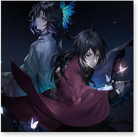 Amazon 鬼滅の刃 リビングルームの装飾画現代のミニマリストフレームレス絵画ぶら下げ絵画ソファ背景壁画アニメ風景画 ウォールステッカー オンライン通販