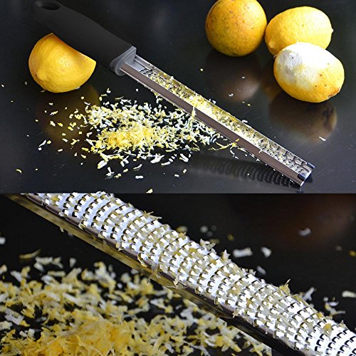 FOCCTS 3 Packs Citrus Lemon Zester Cheese Grater Stainless Steel Razor-Sharp Kitchen Rasp Grater Dishwasher Safe, Bonus Cleaning Brush - Thumbnail 5