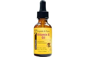 Seven Minerals Ultra Pure Vitamin E Oil - Full-Spectrum D-Alpha Tocopherol, 1 Fl Oz - 100% Organic Vitamin E Oil for Skin, Face, Hair, and Scars - Naturally Occurring = Not Synthetic