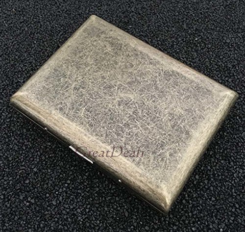 Antique Gold USB Rechargeable Windproof Metal Electric Built-in Flame Less Lighter Cigarette Cigar Storage Case (FREE CAR sticky pad for Phone PDA MP3 MP4) GD-1377