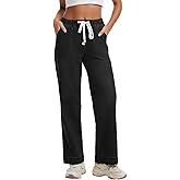 Metietila Pull-on Jeans for Women Straight Leg Elastic Waist Jeans Stretchy Loose High Waisted Denim Pants with Drawstring