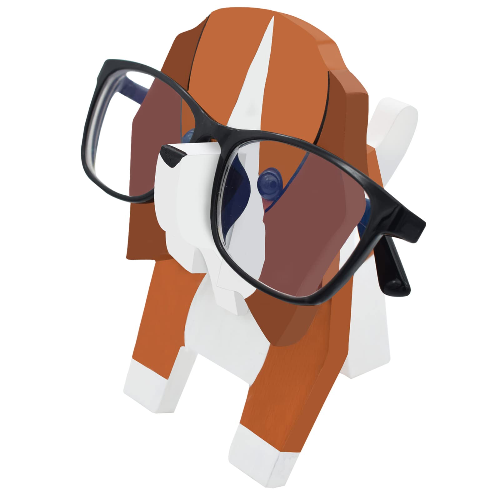 VIPbuy Dog Shaped Wood Carved Glasses Holder, 3D Wooden Puzzle Eyeglasses Stand Pets Spectacle Holder Sunglasses Display Rack Gifts Home Office Desk Decor