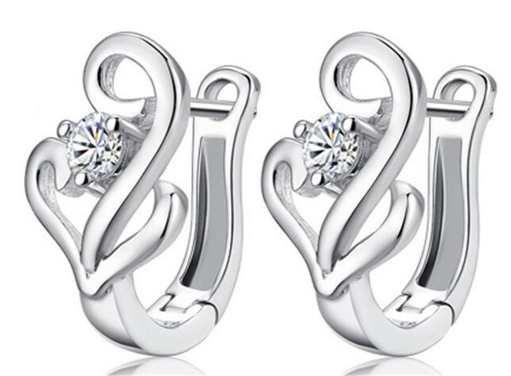 Boowhol Women's Diamond Clip on Earings Dangle & Drop Hoop Creole Prevent allergy